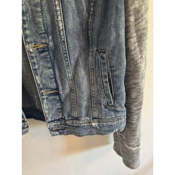 Free People Sweatshirt hooded jean jacket - Picture 3 of 5